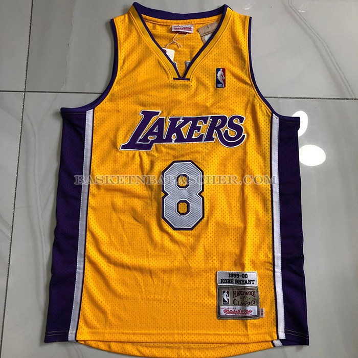 Maillot Los Angeles Lakers Kobe Bryant NO 8 Mitchell & Ness 1999-00 Jaune